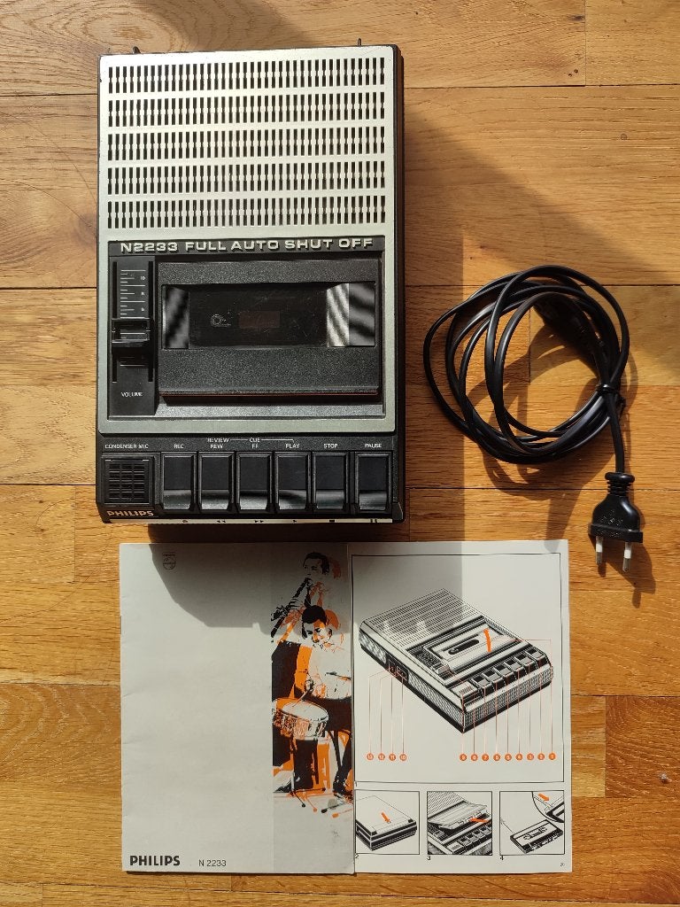Lecteur enregistreur à cassette Philips N2233, Ophalen of Verzenden, Enkel, Philips