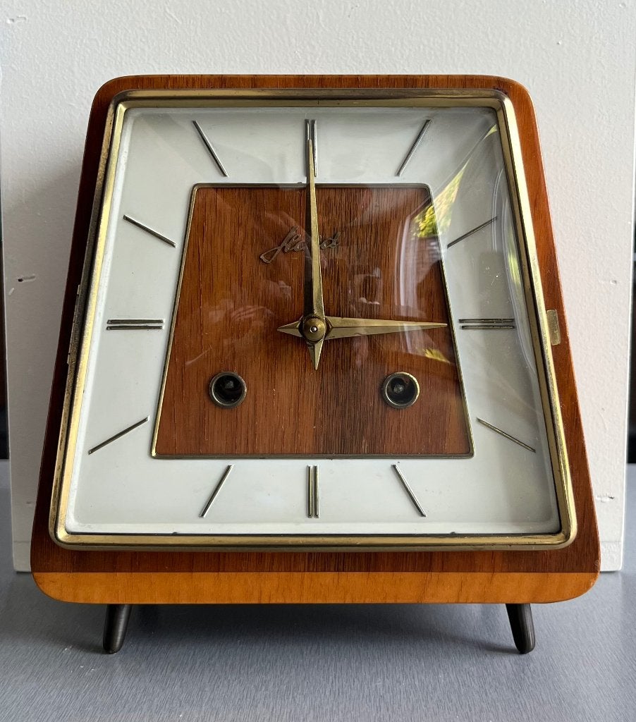 Magnifique Horloge de Table Vintage Haid- Mid-Century Modern, Enlèvement ou Envoi