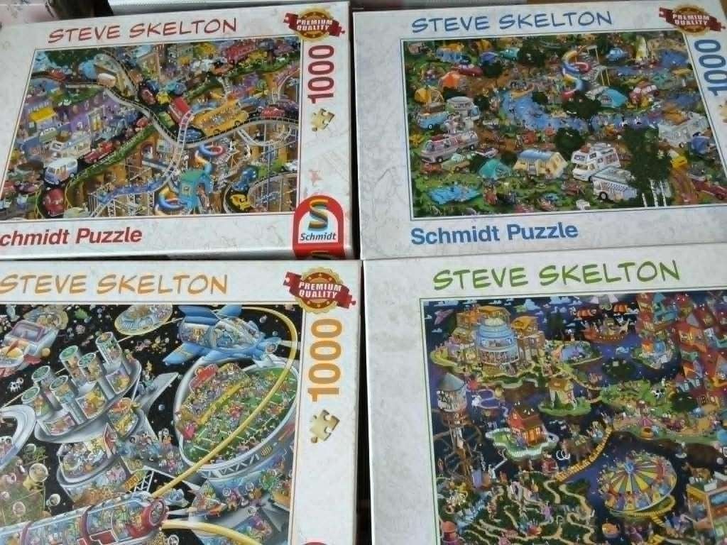 Schmidt puzzels Steve Skelton 4 stuks, Enlèvement ou Envoi, 500 à 1500 pièces, Comme neuf, Puzzle