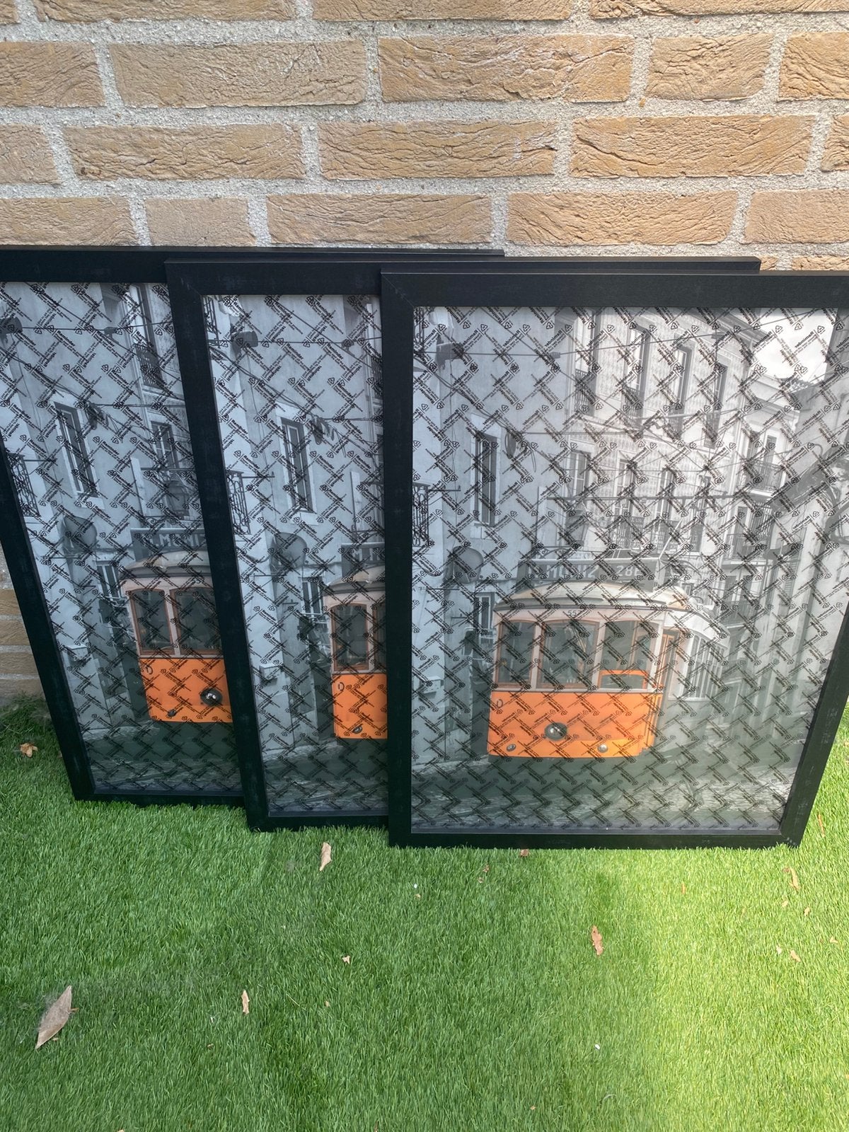 Set van 3 Zwaarte Fotolijsten 50 X 70 cm - Houtcomposiet, Neuf, Cadre photo standard, Bois, Noir