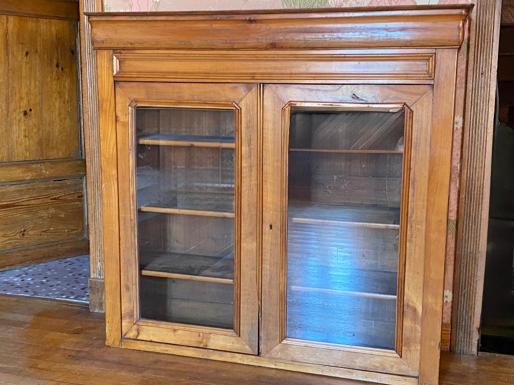 Oude houten vitrinekast: 4 planken, Antiek en Kunst, Antiek | Meubels | Kasten, Ophalen