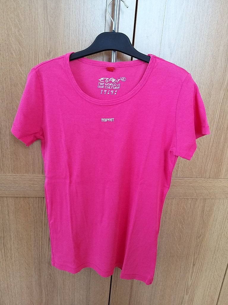 Esprit T-shirt M felroze fuchsia klassieke essential, Maat 38/40 (M), Ophalen of Verzenden, Zo goed als nieuw, Korte mouw