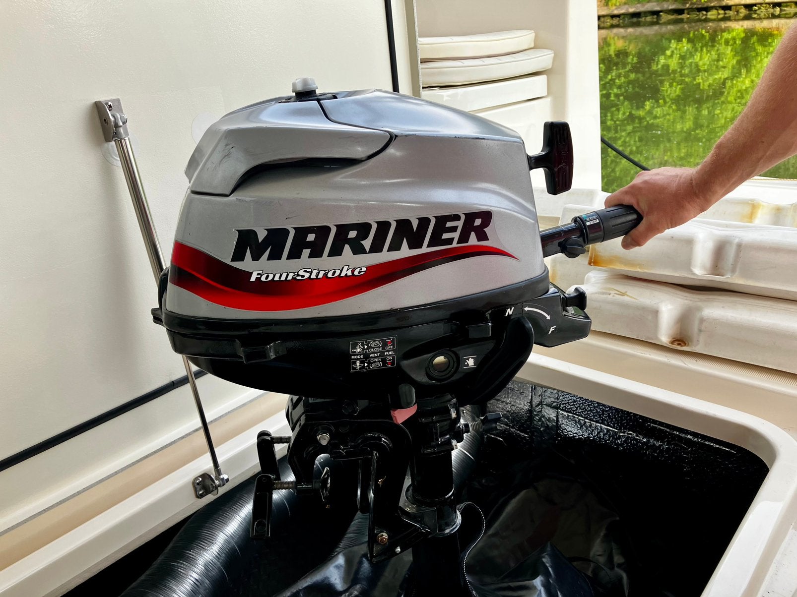 Buitenboordmotor Mariner Four Stroke, Watersport en Boten, Buiten- en Binnenboordmotoren, Ophalen, Gebruikt, Minder dan 5 pk, Viertaktmotor