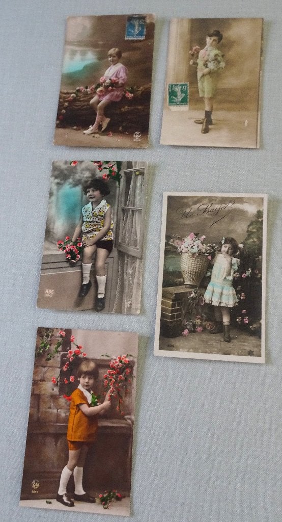 5 POSTKAARTEN VAN KINDEREN/FANTASIE, Verzenden, Gelopen, Kinderen