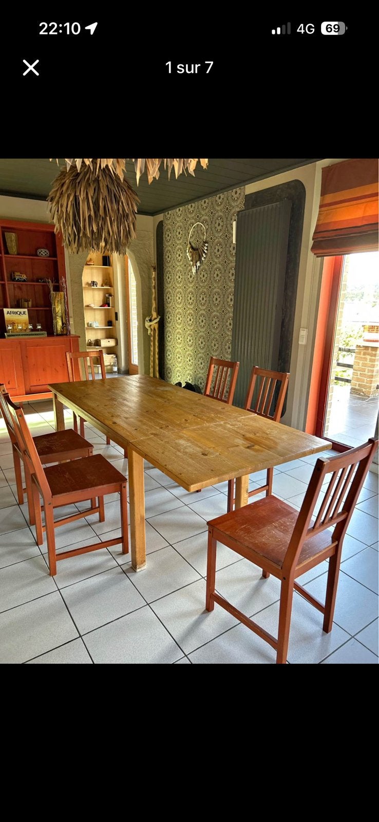 Table et chaises, Enlèvement, Utilisé, Pin, 6 à 8 chaises