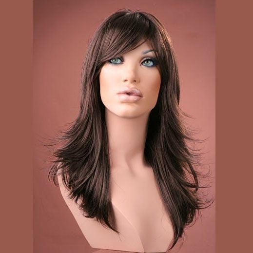 Pruik lang haar razor-cut model Hannah kleur chocolate, Ophalen of Verzenden, Nieuw