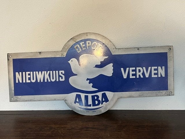 Enseigne publicitaire en métal double face pour Alba, Enlèvement, Panneau publicitaire