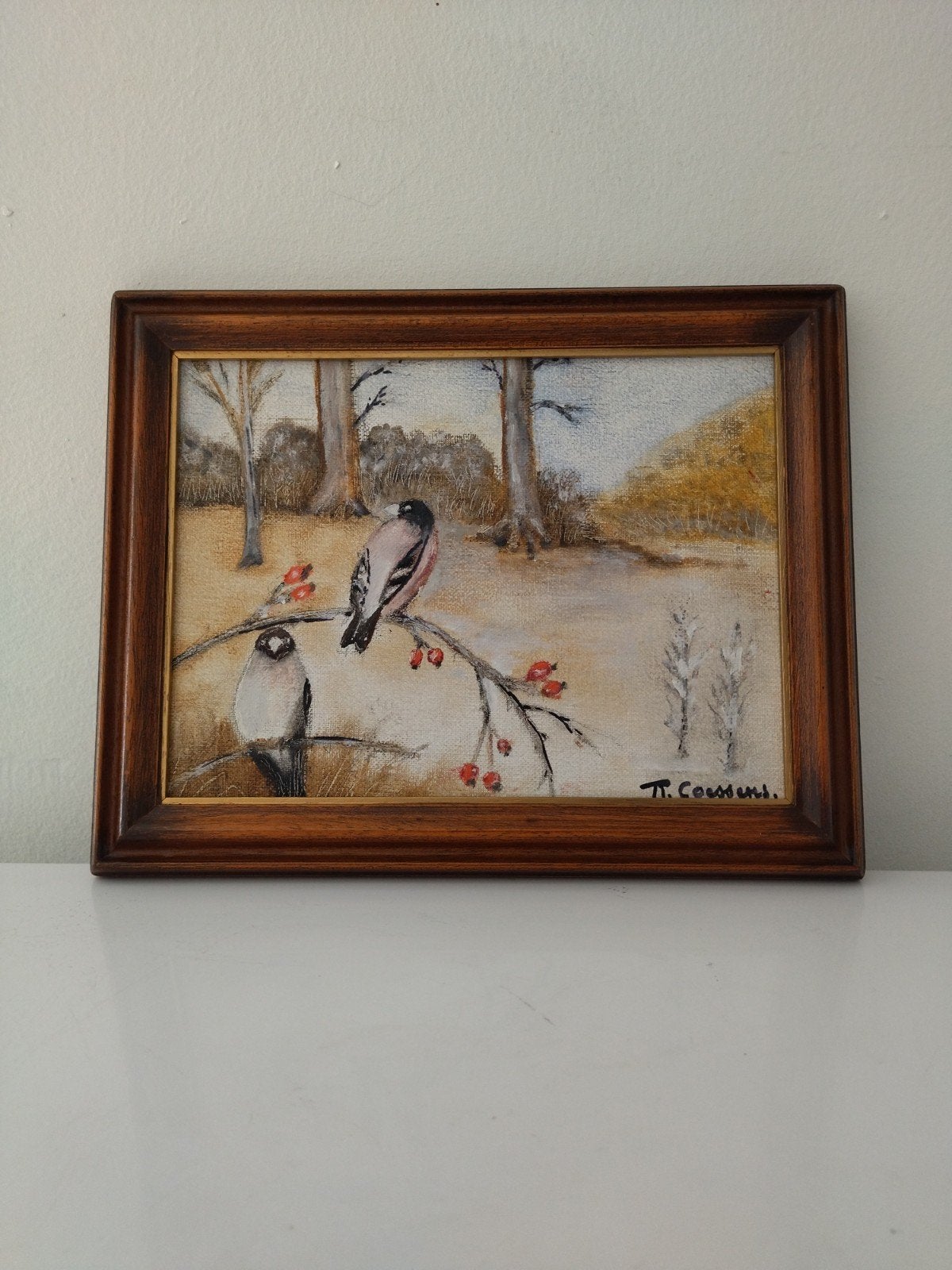 Petit tableau peinture acrylique, Enlèvement ou Envoi, Vintage, Peinture acrylique, Toile
