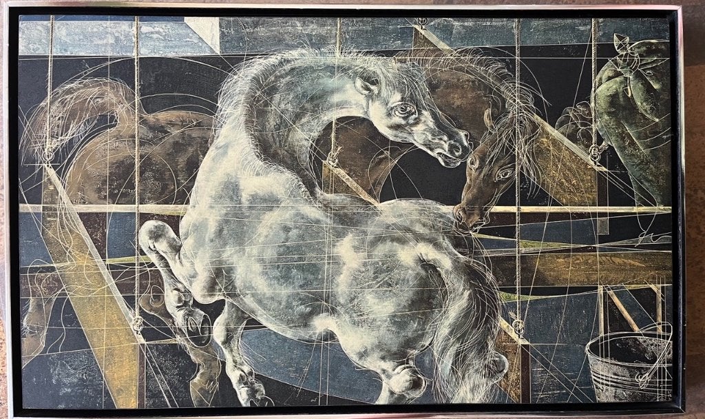 Hans Erni - Im Pferdestall - repro Nr 9080/0007, Antiek en Kunst, Ophalen