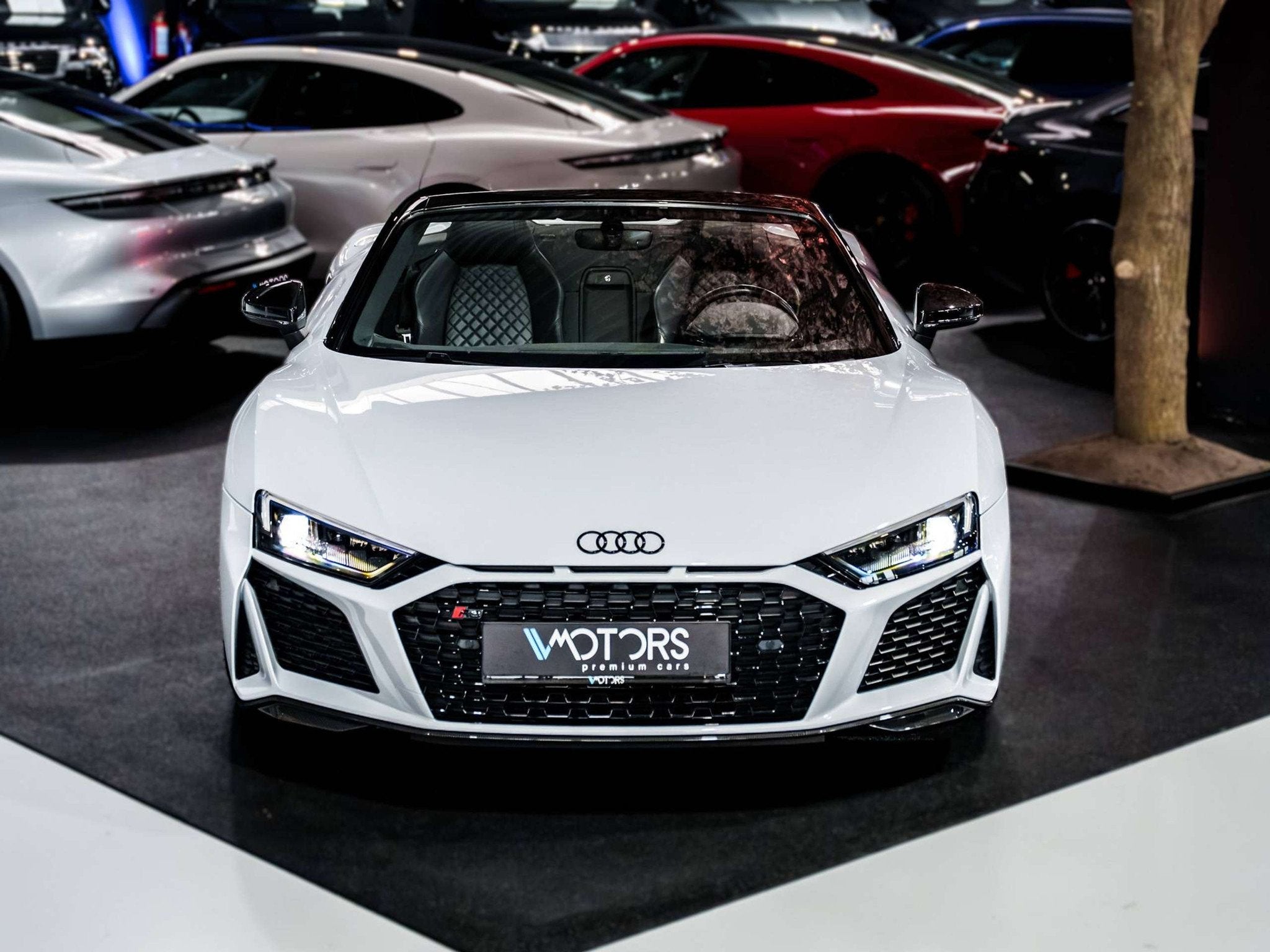 Audi R8 Spyder V10 Performance - Quattro - Suzuka Grey - Las, Autos, Cuir, Achat, Euro 6, Noir