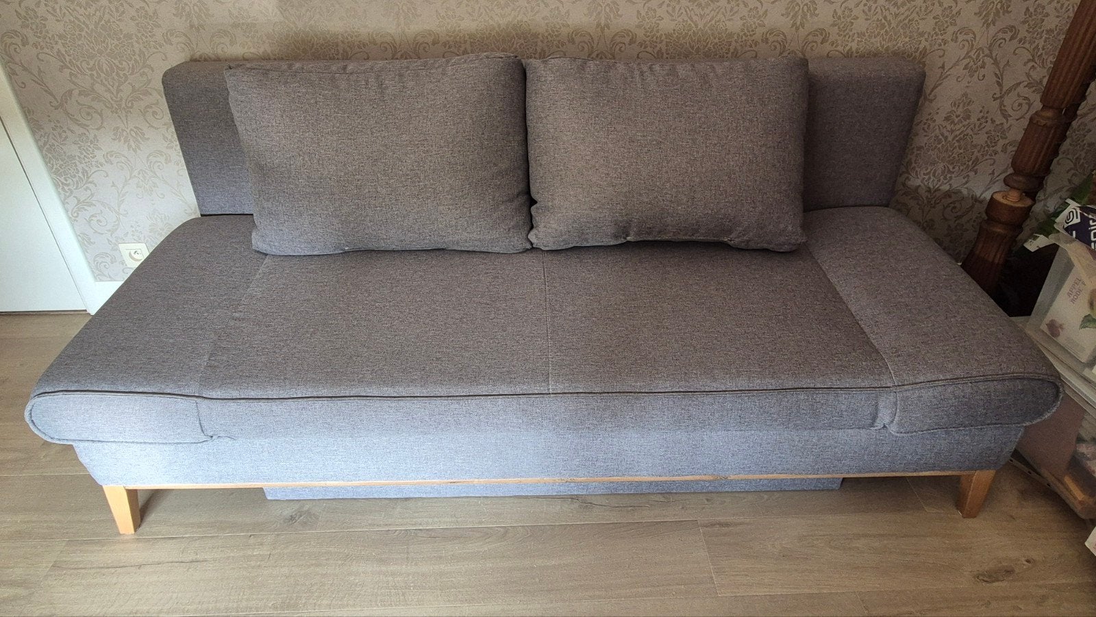 Zetelbed Yann 2-persoons - 198x92cm - stof - grijs, Ophalen, Stof