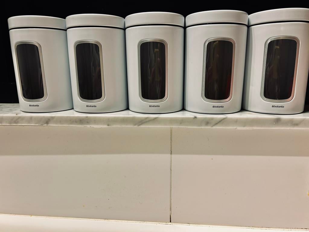 Voorraadbussen brabantia wit 5 stuks, Enlèvement, Neuf