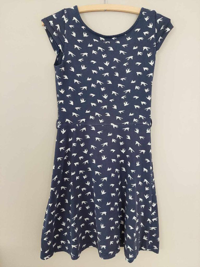 Blauw kleedje met vogeltjes XXS - Lola & Liza, Ophalen of Verzenden, Maat 34 (XS) of kleiner, Gedragen, Boven de knie