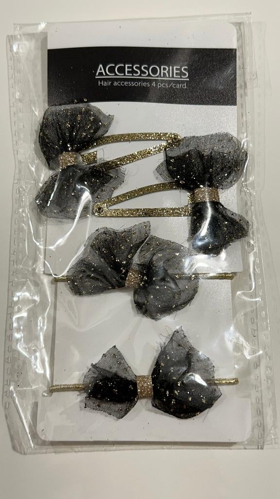 4 zwart-gouden haaraccessoires, Enlèvement ou Envoi, Neuf