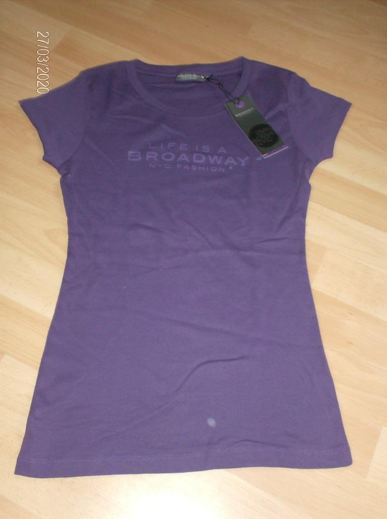 T-SHIRT PAARS MERK BROADWAY – MAAT M – NIEUW, Kleding | Dames, Maat 38/40 (M), Paars, Nieuw, Ophalen of Verzenden