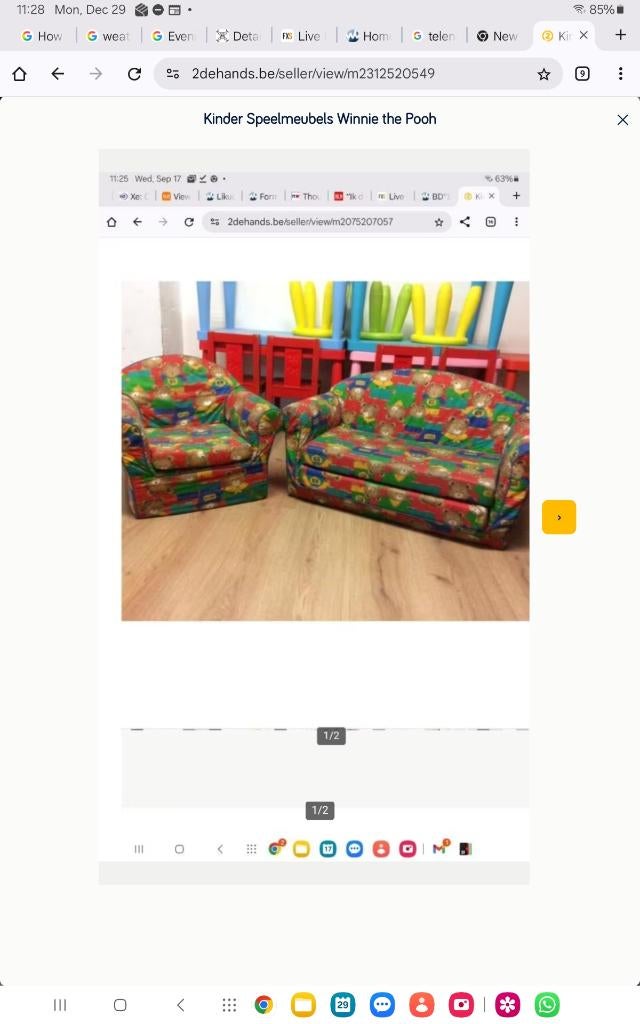 Kinder speelmeubels WINNIE THE POOH, Kinderen en Baby's, Ophalen, Gebruikt