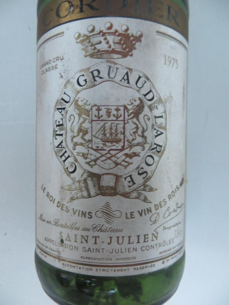 Lege !! wijnfles Château Gruaud La Rose 1975, Verzamelen, Wijnen, Gebruikt, Frankrijk, Ophalen of Verzenden, Rode wijn