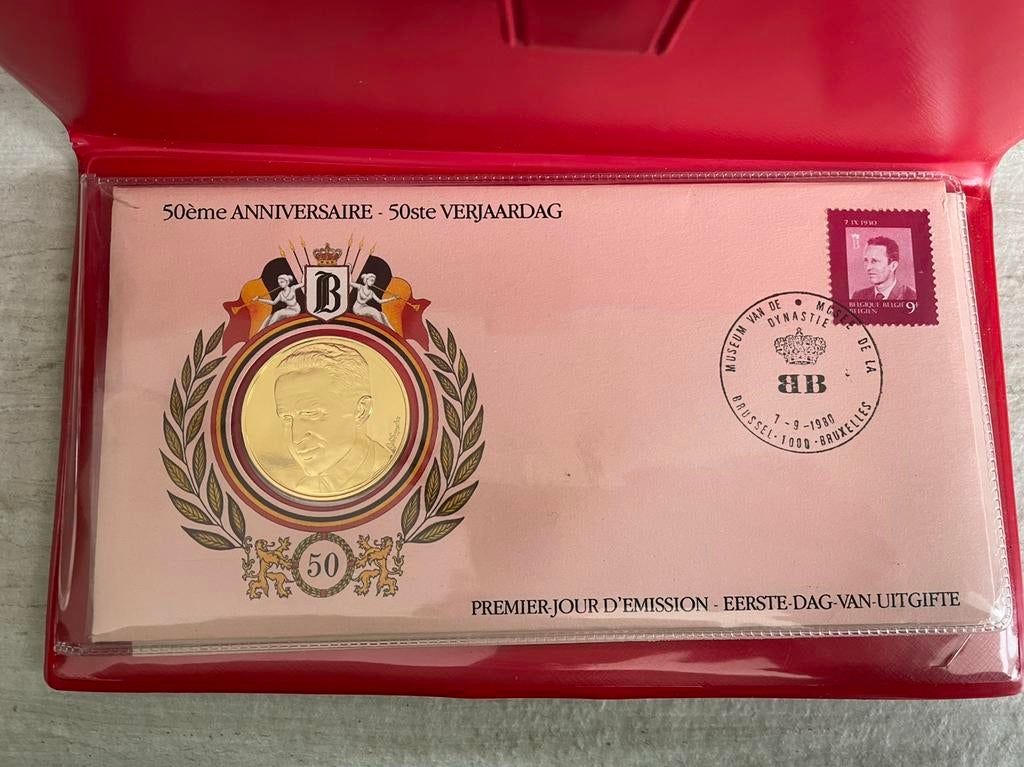 Couverture numismatique du premier jour 50e Baudouin, Enlèvement ou Envoi