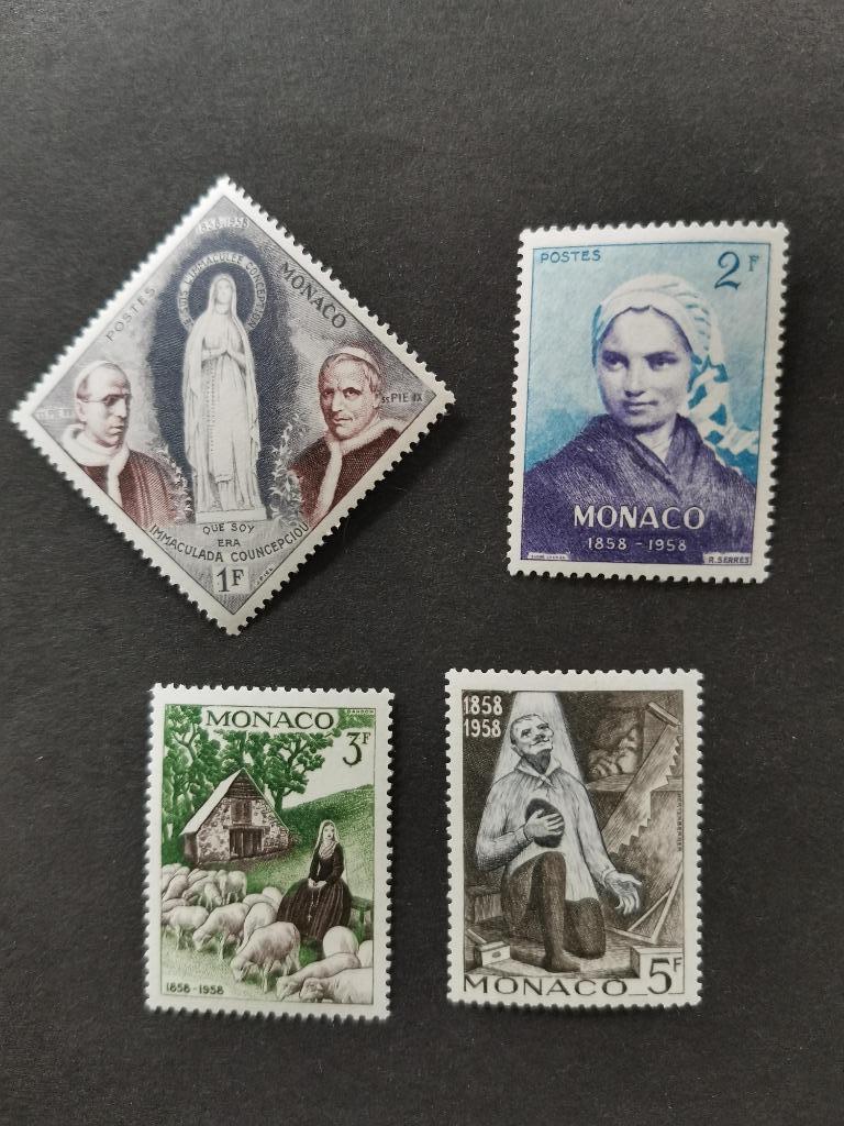 Monaco 1958 - verschijning Maria aan Bernadette Soubirous, Ophalen of Verzenden, Monaco, Postfris