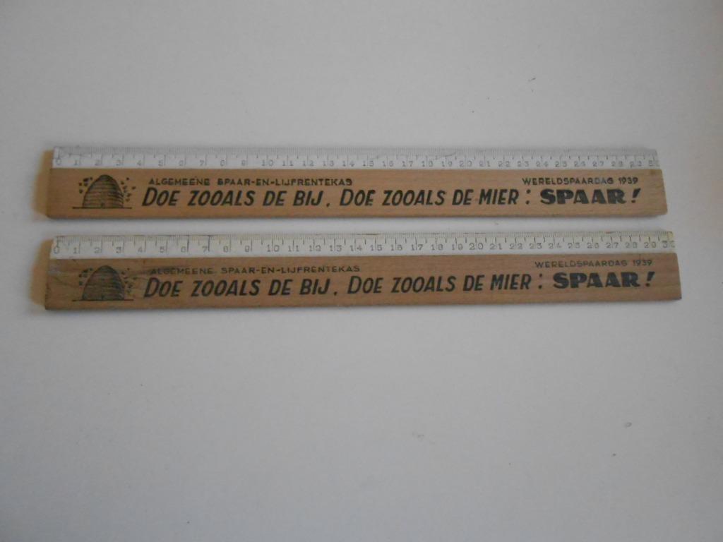 Twee rekenlatjes in hout  ASLK , 30 cm, Enlèvement ou Envoi