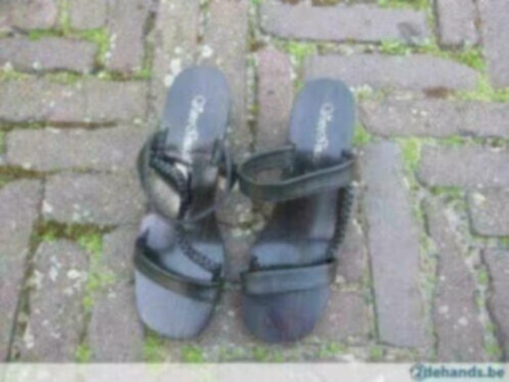 Gratis Verzenden Nieuwe bruine leren fuif blokhakken mt 38, Slippers, Bruin, Verzenden, Nieuw