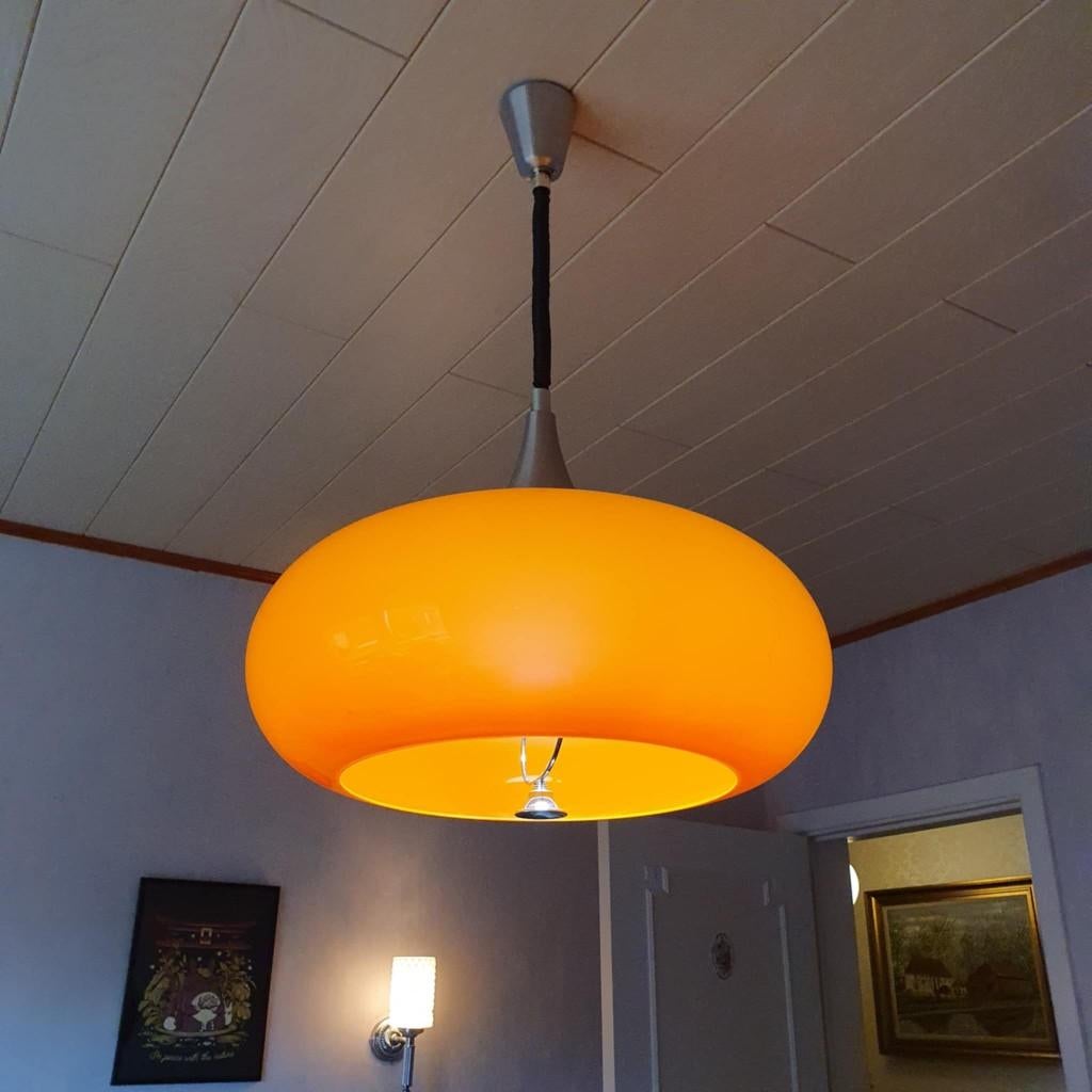 Lampe suspendue vintage des années 70, Enlèvement ou Envoi, Comme neuf, Métal, 75 cm ou plus