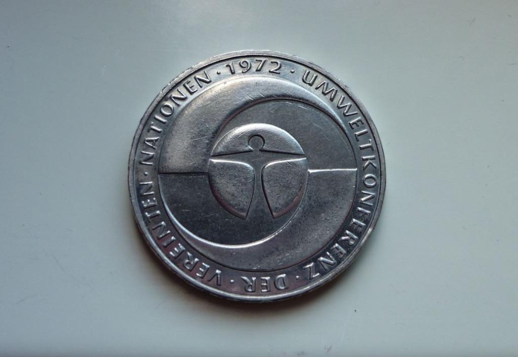 Gedenkmünze 5 Deutsche Mark 10. Jahrestag Umweltkonferenz VN, Ophalen of Verzenden, Duitsland