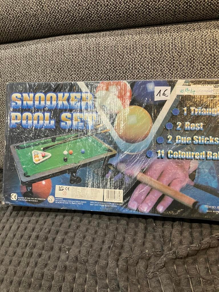 Snooker pool set om op tafel te plaatsen compleet, Ophalen of Verzenden, Zo goed als nieuw