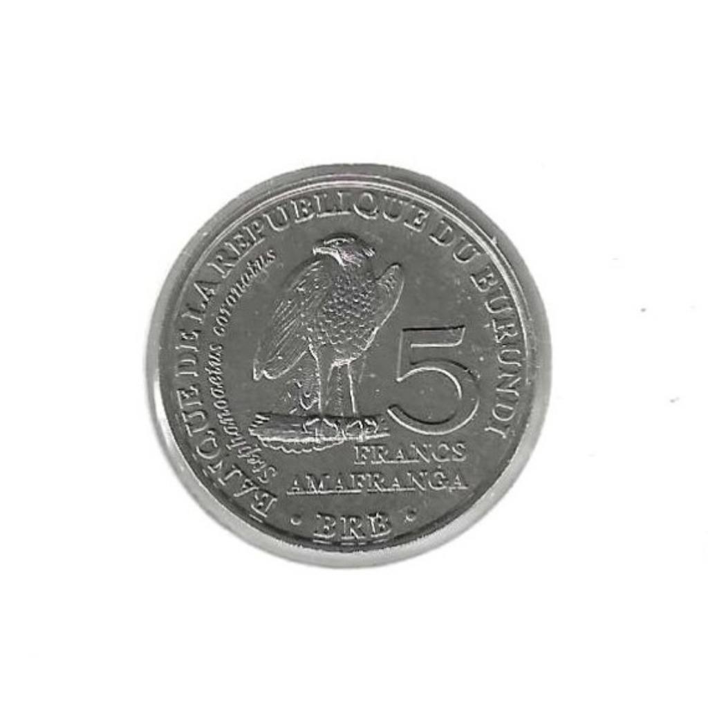 Burundi, 5 Francs 2014, Stephanoaetus coronatus., Postzegels en Munten, Munten | Afrika, Ophalen of Verzenden, Burundi, Losse munt