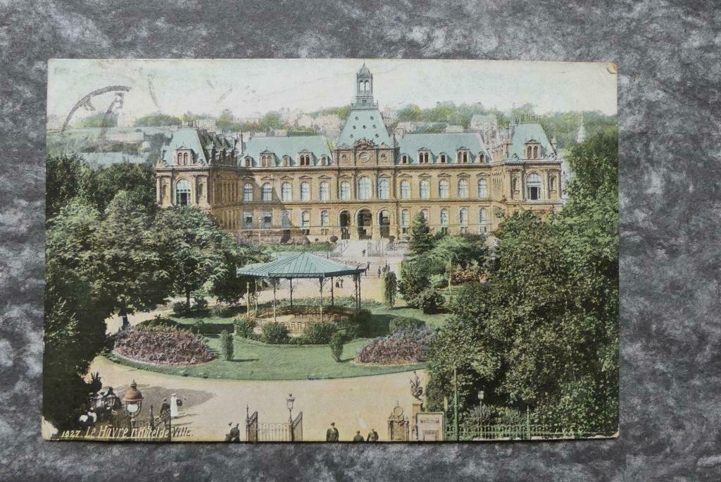 Postkaart 8/7/1907 Le Havre, l'Hotel de ville, Frankrijk, Ophalen of Verzenden, Voor 1920, Gelopen, Frankrijk