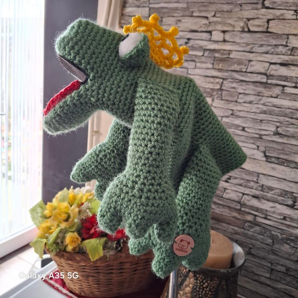 Handpop handgemaakt kikker prins 27cm groot, Ophalen of Verzenden, Nieuw