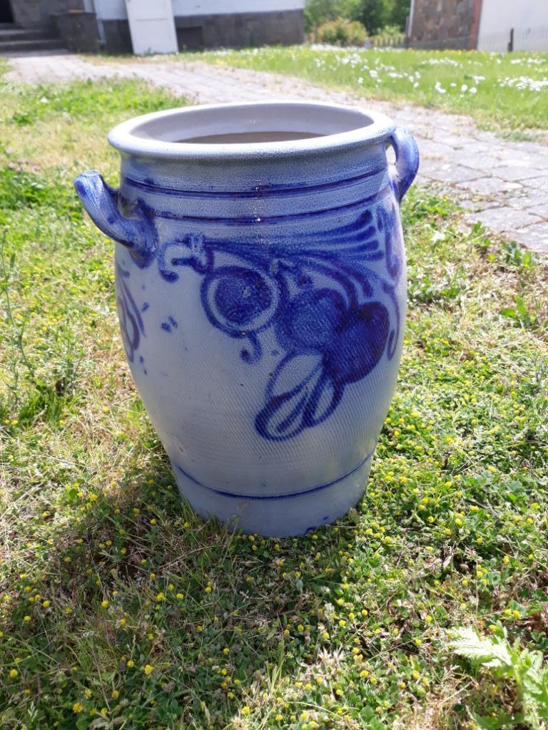 grand pot en grès bleu ancien 41 cm / 26.5, Enlèvement