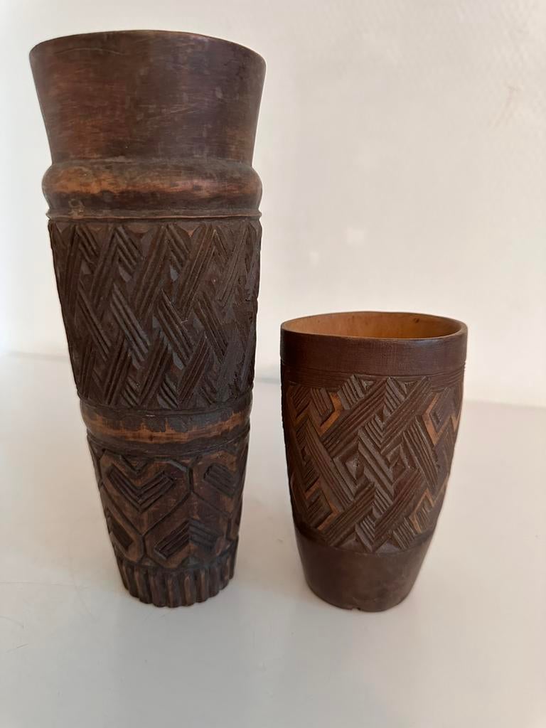Ensemble de coupes à vin Kuba Palm Congo 1950, Antiquités & Art, Envoi