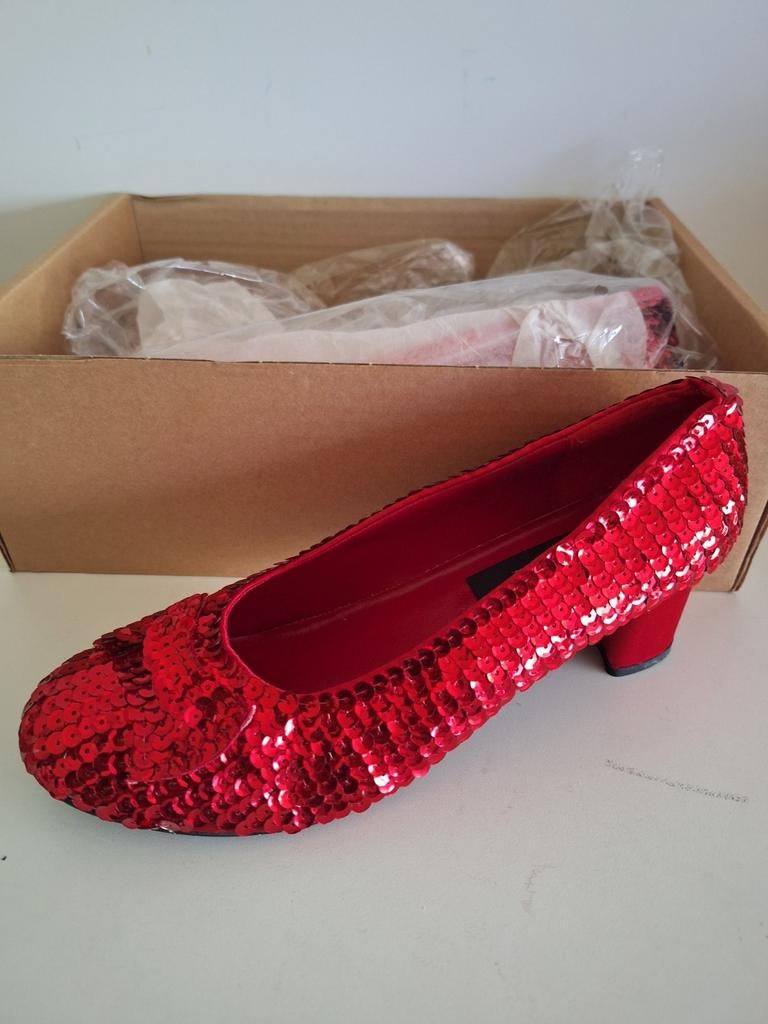Disco rode glitter hakschoenen NIEUW in doos maat 8 of 42, Ophalen of Verzenden