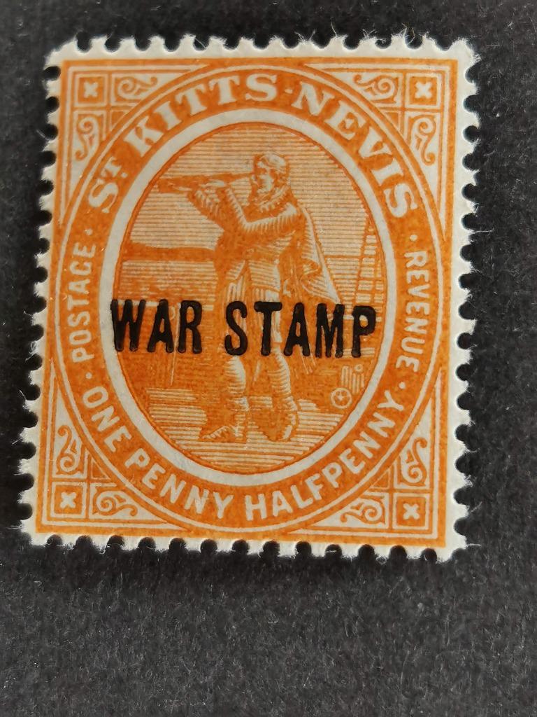 St Kitts-Nevis 1918 - Columbus - surcharge WAR STAMP **, Enlèvement ou Envoi, Non oblitéré, Amérique centrale