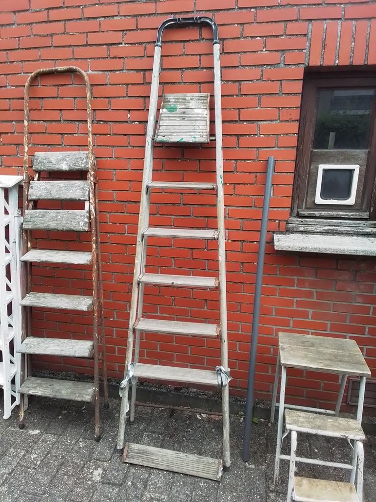 Houten | Metalen Trapladders | Per stuk te koop, Ophalen, Gebruikt