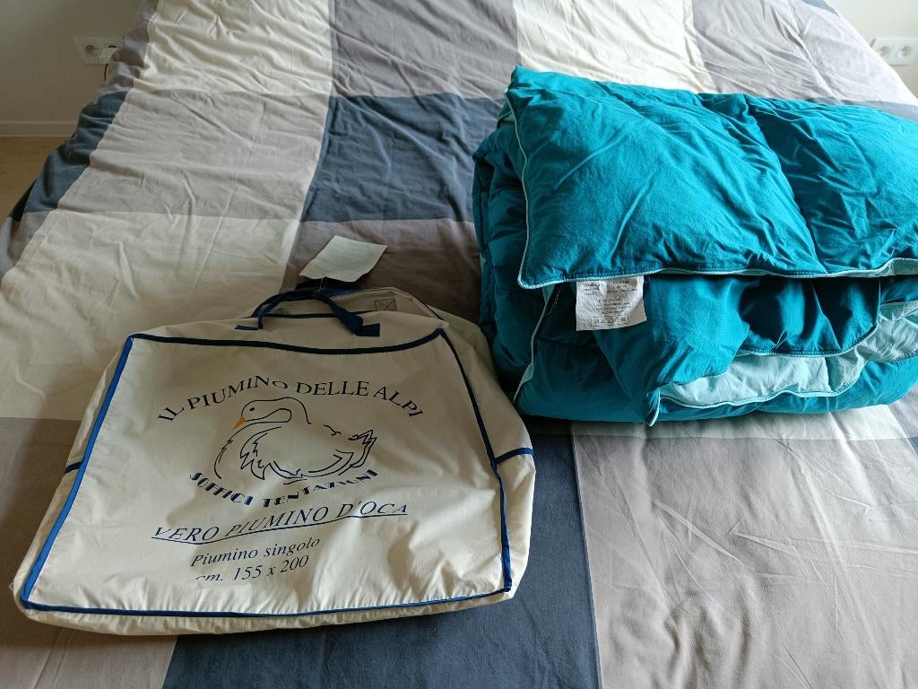 Donsdeken 1persoonsbed, Enlèvement, Couverture ou Couette, Bleu, Une personne