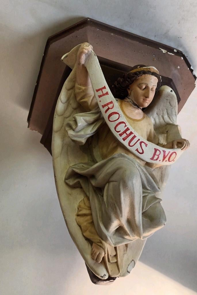 console engel gips (h;52 cm), Antiek en Kunst, Antiek | Religieuze voorwerpen, Ophalen