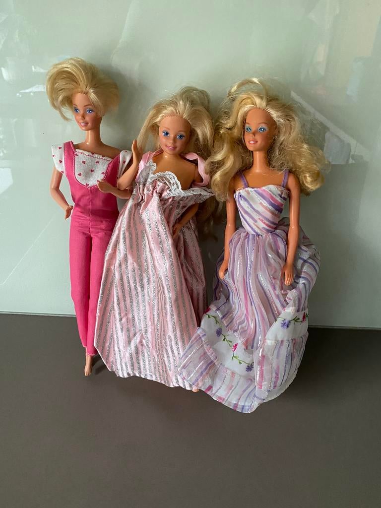 3 vintage barbiepoppen in goede staat, Ophalen of Verzenden, Gebruikt
