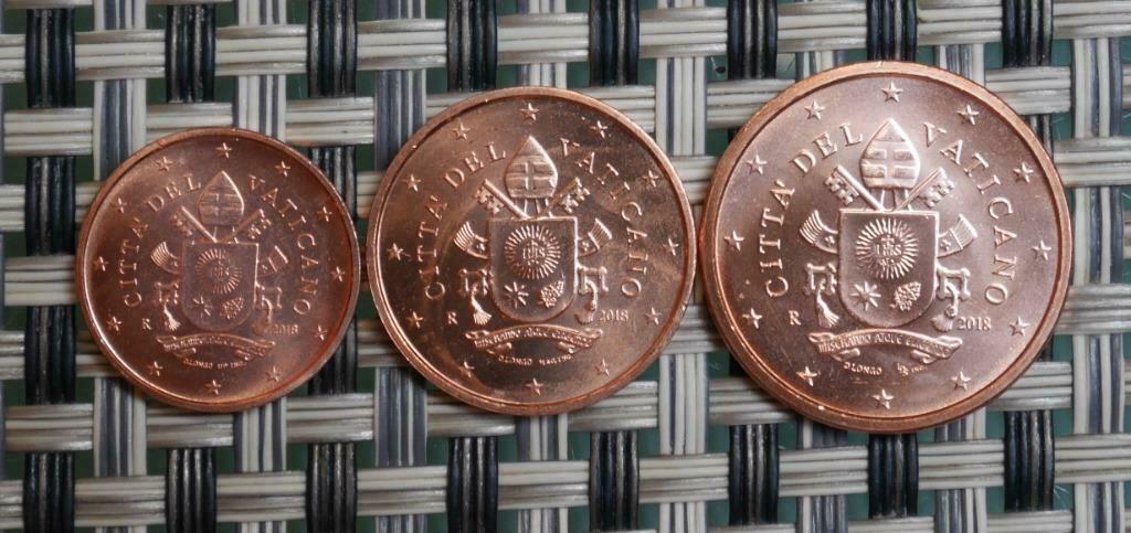 Kavel 1.2.5 cent Vaticaan 2018, Ophalen of Verzenden, Vaticaanstad, 1 cent, Setje