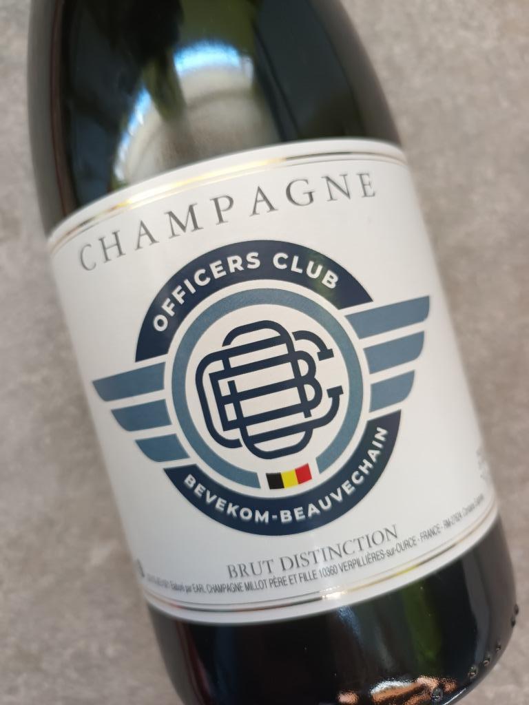 Lege champagnefles officierenclub Beauvechain, Verzamelen, Ophalen, Gebruikt, Frankrijk, Champagne