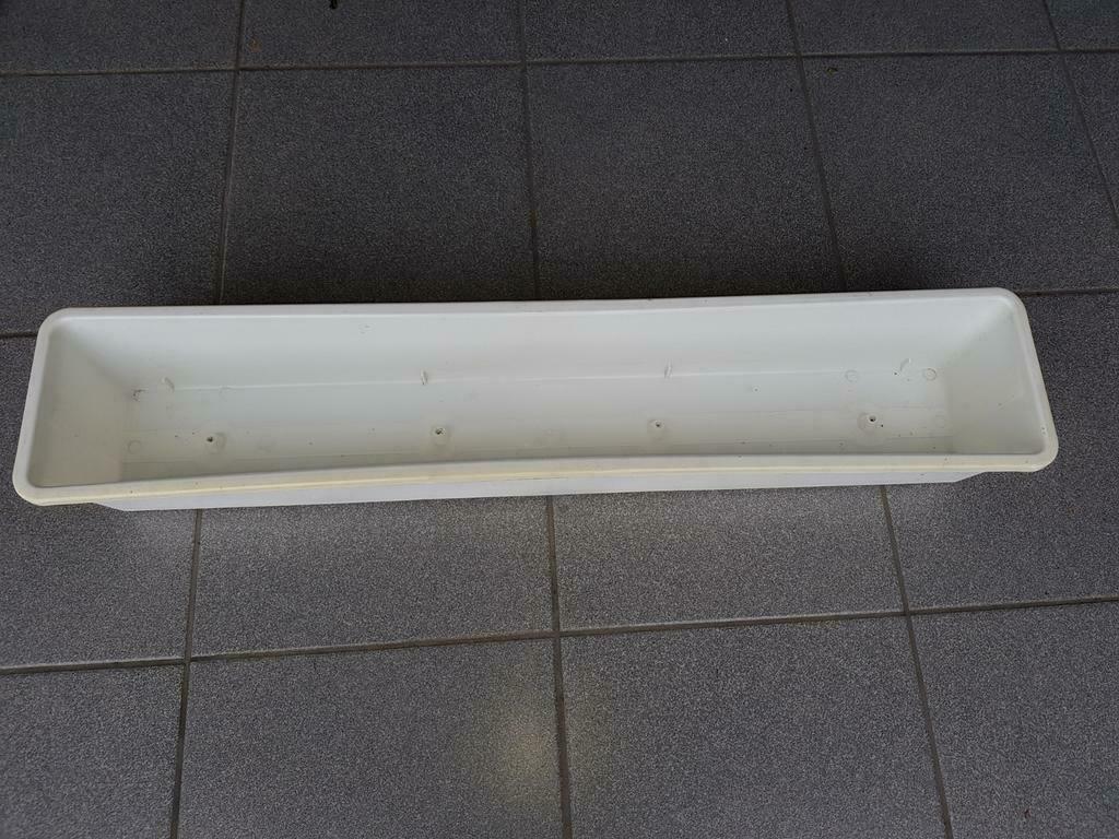 witte langwerpige bloembak, Moins de 30 cm, Comme neuf, Synthétique, Enlèvement