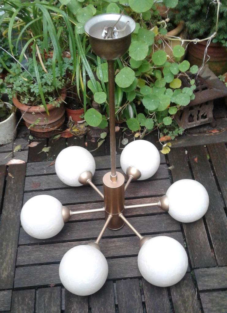 lustre suspendu rétro avec 6 boules, Enlèvement
