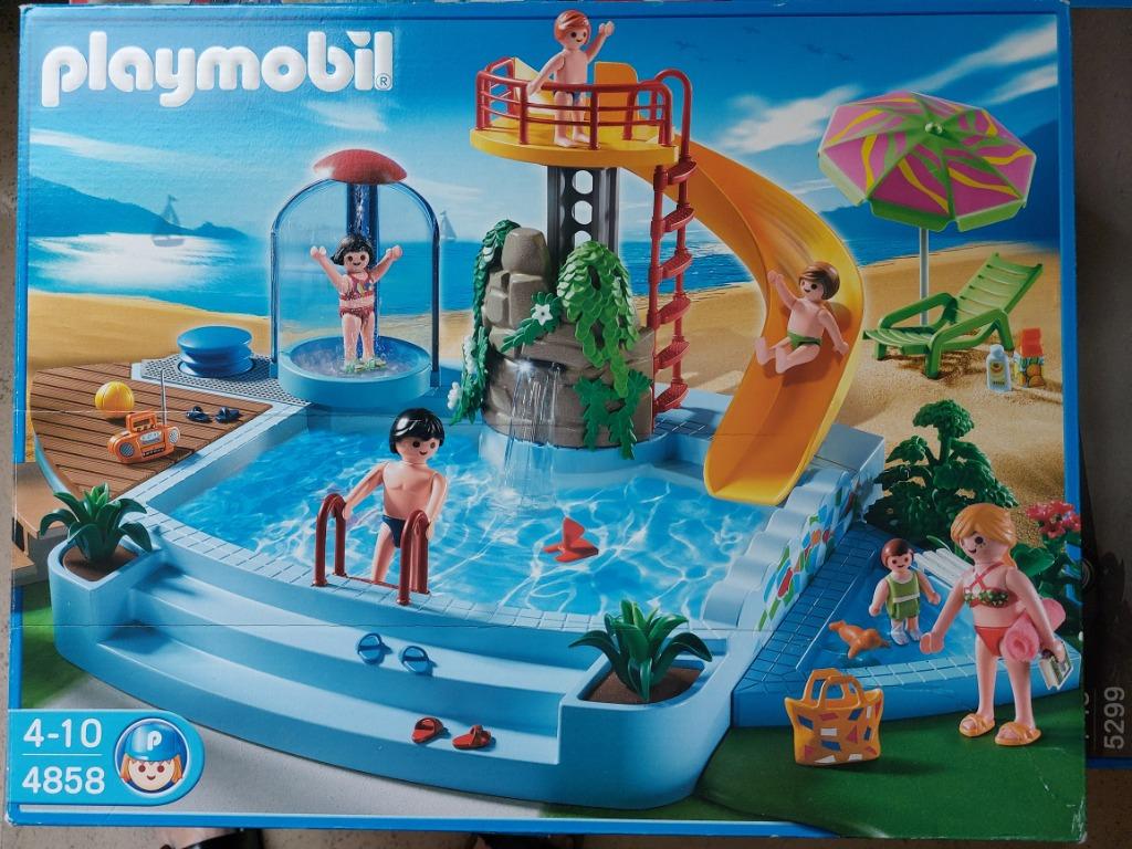 playmobil 4858 openluchtzwembad met glijbaan, Kinderen en Baby's, Ophalen of Verzenden, Gebruikt