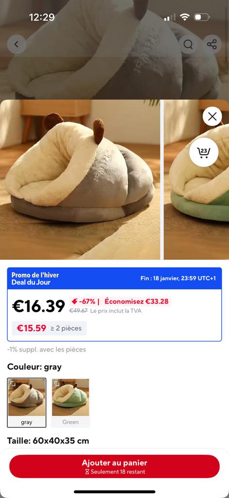 Panier chien / chat, Animaux & Accessoires, Enlèvement ou Envoi