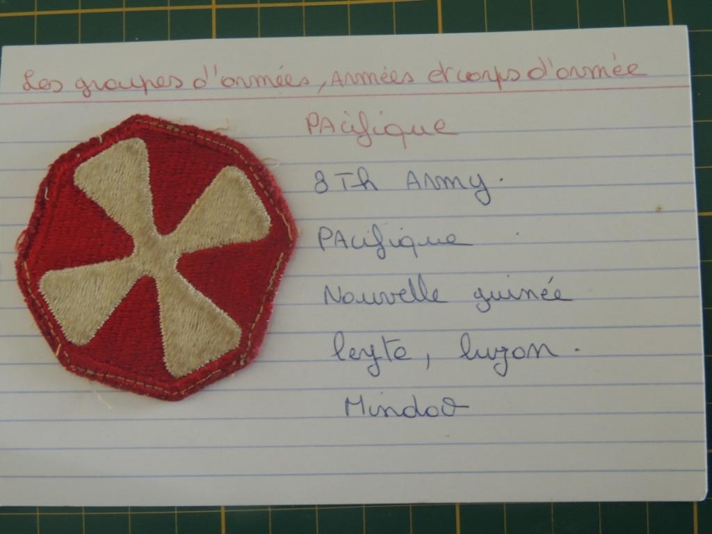 PACHT US WW2 8 TH ARMY ORIGINAL TBE / PHOTOS, Enlèvement ou Envoi, Armée de terre, Emblème ou Badge