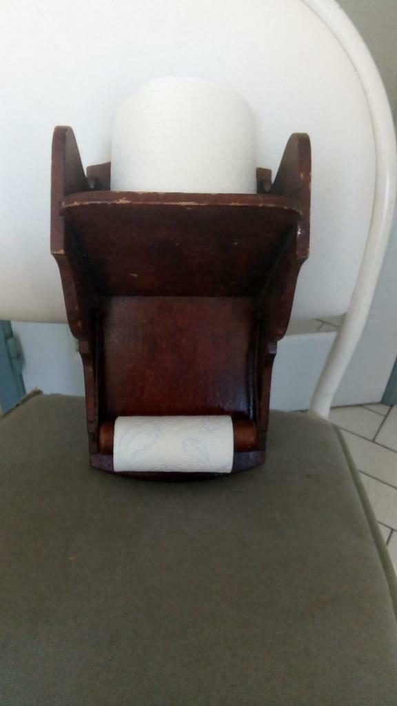 Wc rol/toiletpapier houder oud retro antiek, Ophalen of Verzenden