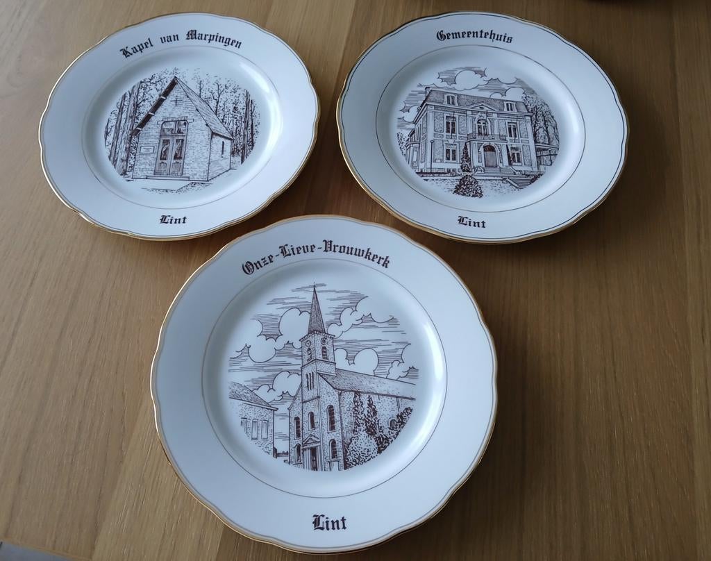 3 borden met afbeeldingen gemeente Lint, Ophalen, Zo goed als nieuw, Bord(en)