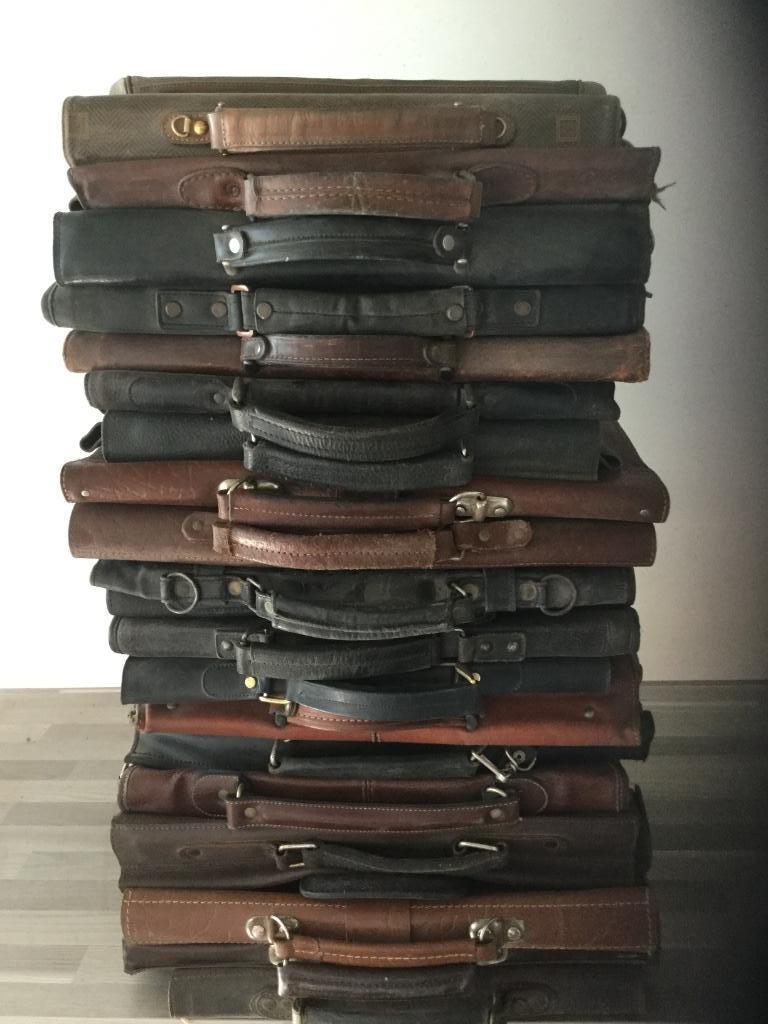 Ancien cartable, mallette, serviette,porte document, Cuir, Enlèvement ou Envoi, Autres couleurs, Utilisé