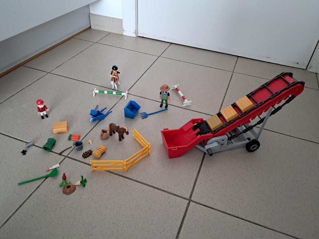 Boerderij paarden manège transportband hooi Playmobil, Enlèvement ou Envoi